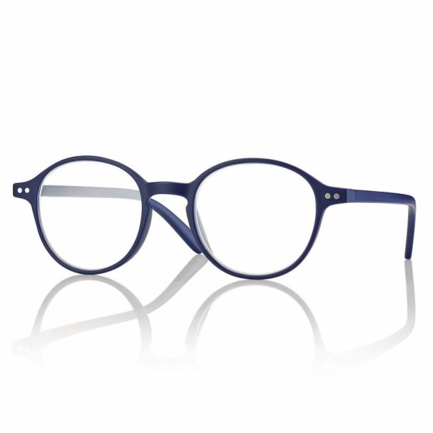Set of 5 matt blue round plastic readers for man