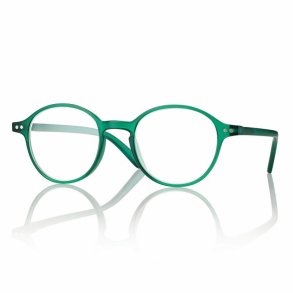 Set of 5 matt green round plastic readers for man