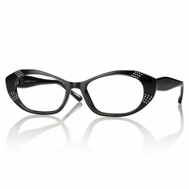 +1.50 SHINY CRYSTAL BLACK READING w STRASS PC/TR90 50 16-145