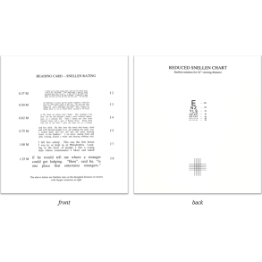 REDUCED SNELLEN CARD FOR HANDHELD & PHOROPTOR USE 5 1/2