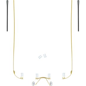 RIMLESS SET-TEMPLE AND FRONT HINGE-GOLD