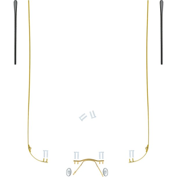 RIMLESS SET-TEMPLE AND FRONT HINGE-GOLD