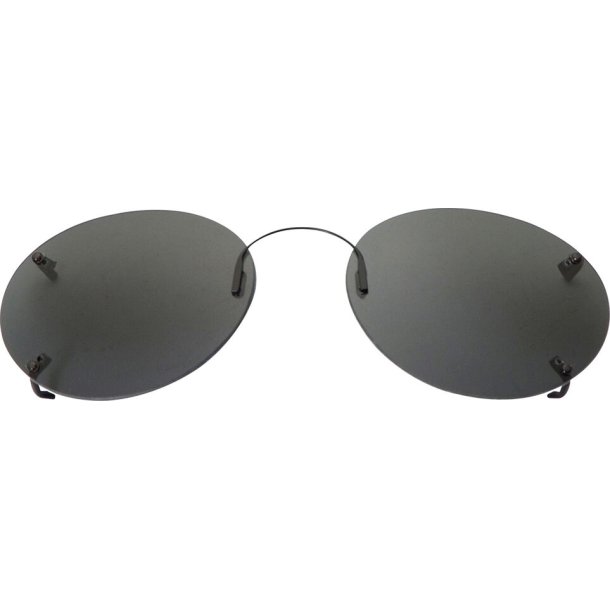 RIMLESS SUNCLIPS: OVAL 52, GRAY