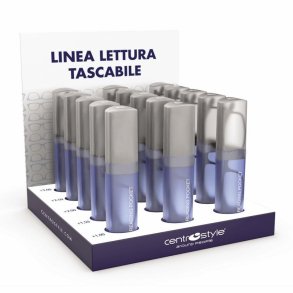 Kit of 15 pocket reading glasses for man with display