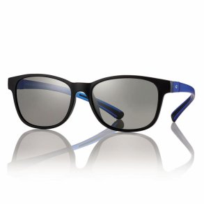 Matt black/ clear blue 54 17-155 Sunglasses grey lenses