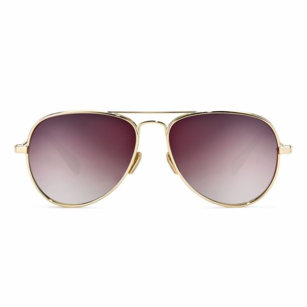 Airport Sunglasses Gold 57 15-145 gradient brown lenses+box