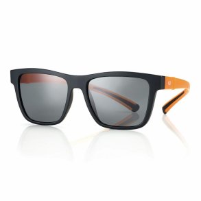 Matt black/orange Sunglasses55 17-155 blue mirror lenses
