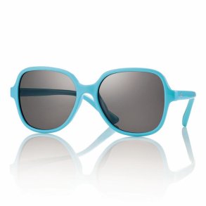 Shiny blue-green Sunglasses for girls 4-8 y.grey lens w.case