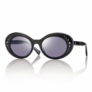 Shiny black Woman Sunglasses 50 19-140 grey lenses w. case