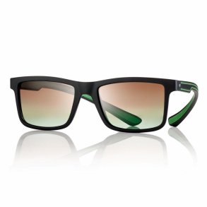 Sunglasses Matt Black/Olive 53-18-155 brown/green lens+case