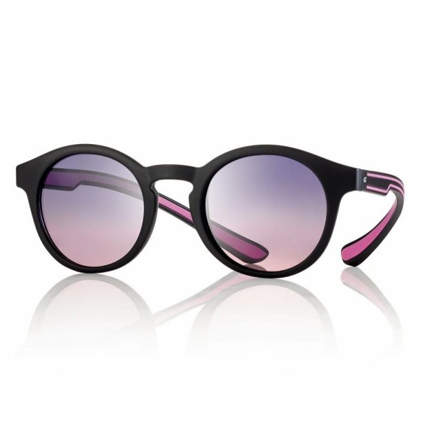 Sunglasses Matt Black/Fuchsia49-23-155 blue/pink lens +case