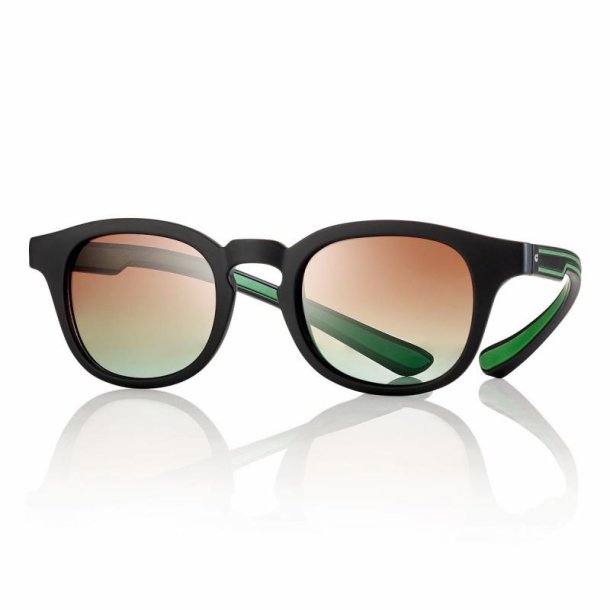 Sunglasses Matt Black/Olive 48-22-155 brown/green lens+case