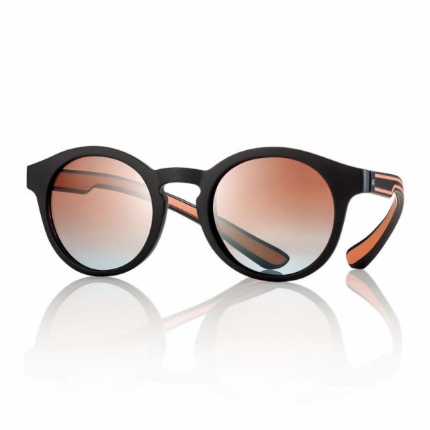 Sunglasses Matt Black/Orange 46-21-145 brown/azure lens+case