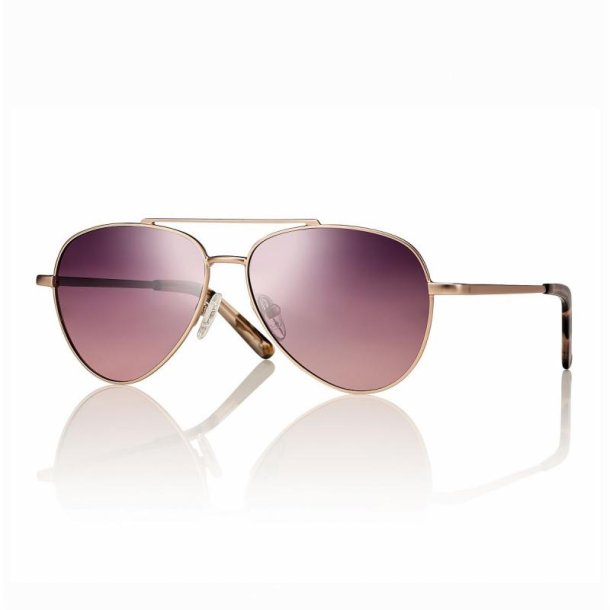 Sunglasses Rosegold metal Unisex52 13-135violett lenses+case