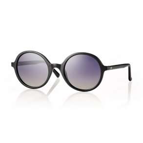 Shiny black Lady sunglasses 51 21-135 grad. smoke lens