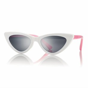 Shiny Wh/Pink kids sunglasses45 16-135 w/Smoke lenses + Ca
