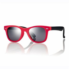 Matt Red/Black kids sunglasses 42 19-130w/Smoke lenses +Case