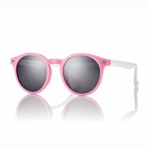Shiny Pink/Wh kids sunglasses44 19-130 w/Smoke lenses +Case