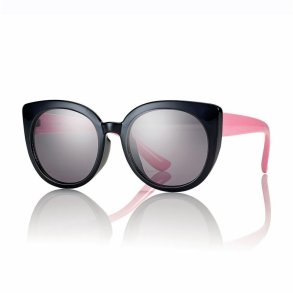Shiny Black/Pink kids sunglasses45 16-120w/Smoke lenses+Case