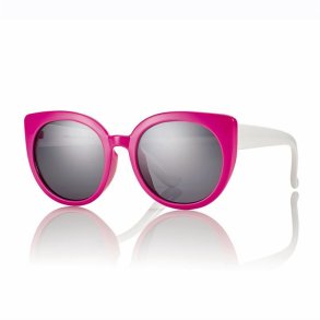 Shiny Fuch/Pink kids sunglasses45 16-120w/Smoke lenses+Case