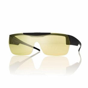 MATT BLACK FIT-OVER FLIP-UP 145 YELLOW LENSES+CASE