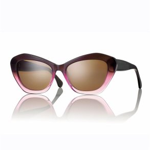 Shiny burgundy 54 17-145 Acetate sungl womanw/Brownlens+Case - spar 20%