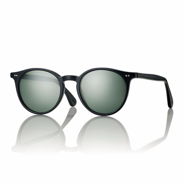 Shiny black 50 20-145Acetate sungl uni w/G15 lens+Case