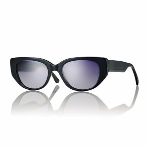 Shiny black 50 21-145Acetate sungl woman wGR Smoke lens+Case - spar 20%