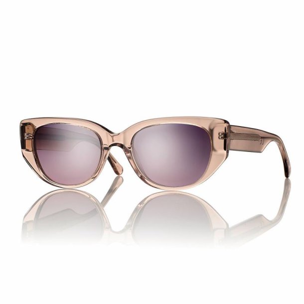 Shiny brown 51 21-145Acetate sungl woman w/Grd pinklens+Case