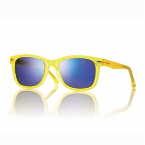 MT FLUO YELLOW Teen Sungl 47 18-130 Blue Mirror Lenses+Case
