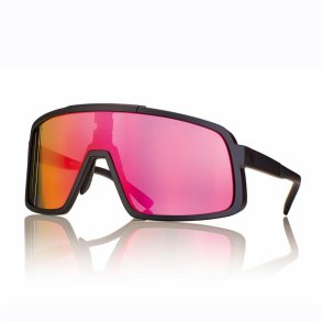 Matt Black Mask Sunglasses 135-125 Red Mirr+Night Lens+Case