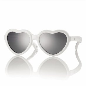 Shiny White Kids Sunglasses 42 14-100 Smoke Lens+Case