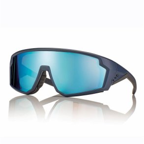 Blue/Black Nylon Sport Mask Sungl Lt Blue Mirr Lens+Clip-in