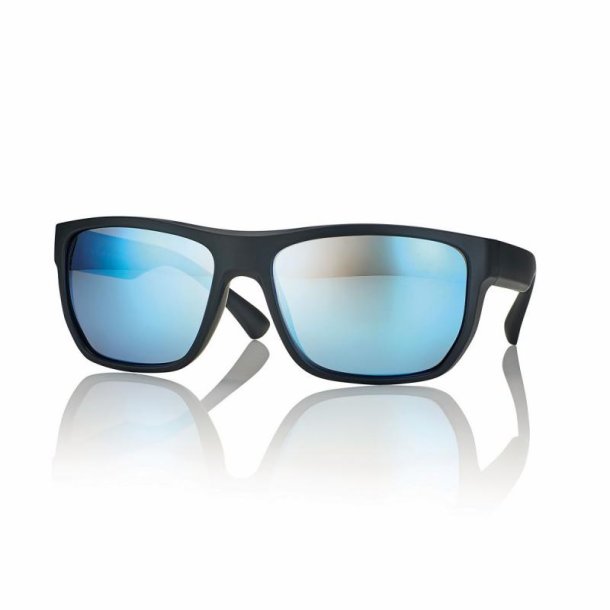 MATT BLACK SUNGLASSES FLOATING60 17-140 BLUE MIRROR LENS