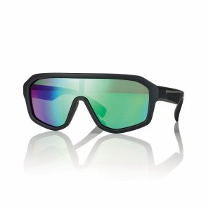MATT BLACK SUNGLASSES FLOATING 116-130 GREEN MIRROR LENS