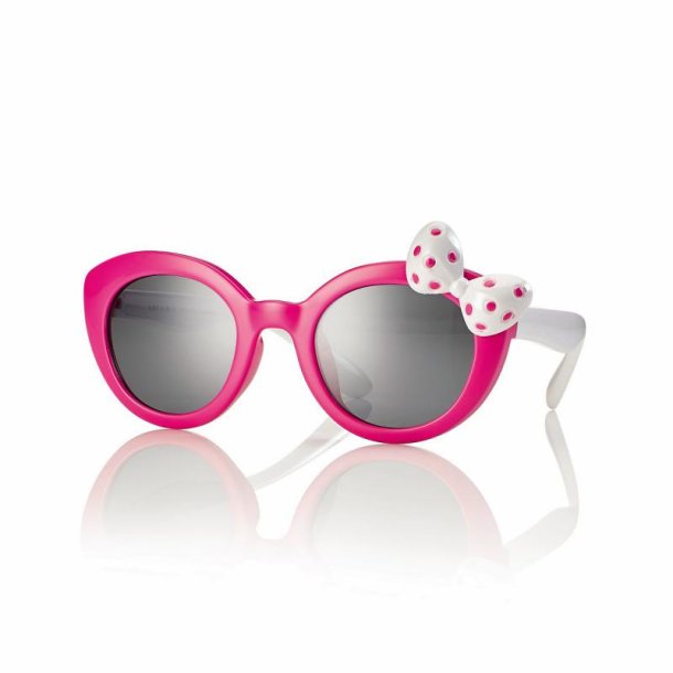 SHINY FUCHSIA/WHITE SUNGLASSES GIRL 44 21-130 Smoke Lens
