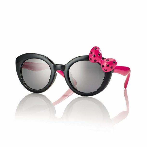 SHINY BLACK/FUCHSIA SUNGLASSES GIRL 44 21-130 Smoke Lens
