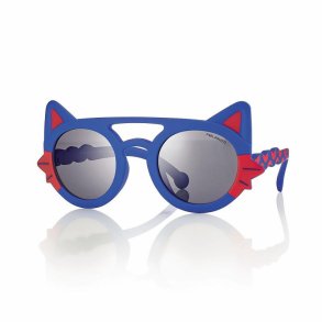 SHINY BLUE/RED SUNGLASSES KIDS 45 23-125 Smoke Lens