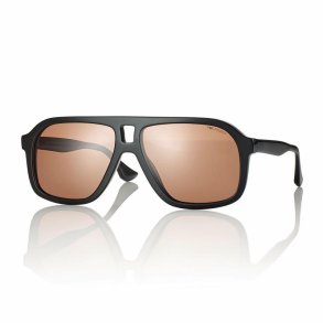 SHINY BLACK SUNGLASSES UNISEX60 15-150 Brown/Orange Lens