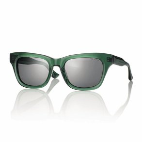 SHINY OLIVE GREEN SUNGLASSES MEN 54 20-145 Smoke Lens