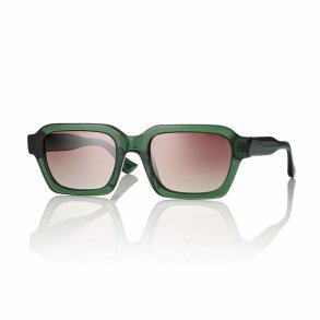 SHINY OLIVE GREEN SUNGLASSES MEN 52 20-145 Gradient Brown