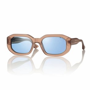 SHINY LIGHT BROWN SUNGLASSES UNISEX 51 19-145Light Blue Lens