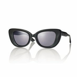 SHINY BLACK SUNGLASSES WOMEN 49 22-145 Smoke Lens