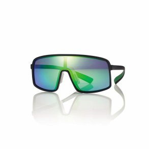 Black/green teen mask sunglasses 128-145 smoke green mirror