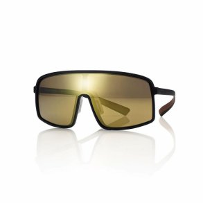 Black/beige unisex mask sunglasses 141-155 brown gold mirror
