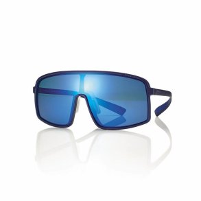 Matt blue unisex mask sunglasses 141-155 smoke blu mirror