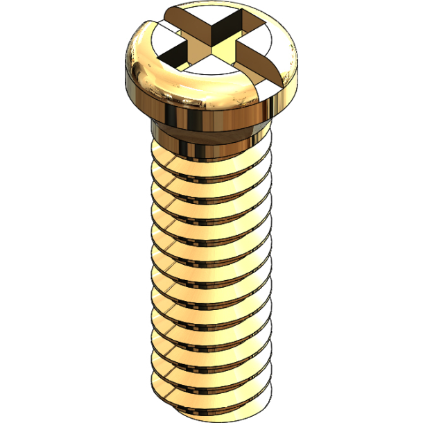 SCR:DURA-TEC,+/-,1.4X5.0 2.0 HEAD,GLD-25