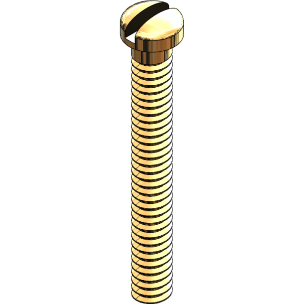SCREW: GLASS, LONG, GOLD-25PCS