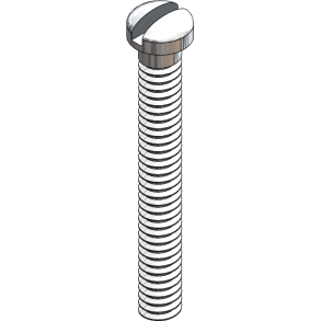 SCREW: GLASS, LONG,SILVER-25PCS S.S.