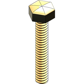 SCREW: HEX HD. LENS, GLD, 1.4MM X 9.75MM, 125 PC.